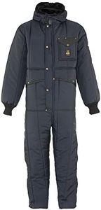 Refrigiwear Men's Iron-Tuff Insulated Coveralls with Hood -50 Extreme Cold Suit (Navy Blue, 2XL)