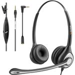 Phone Headset for Cell Phone with Microphone Noise Cancelling, 3.5mm Computer Headphones for iPhone Samsung PC Mac, Laptop Headset for Office Home School Classroom Call Center Skype Zoom