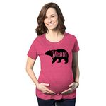 Maternity Mama Bear Funny Pregnancy T Shirt Novelty Gift for Mom Mothers Day, Heather Pink, Large