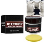 100g Car Interior Plastic Scratch Repair,Portable Scratch Repair Wax,Car Plastic Interior Scratch Repair,Car Dashboard Scratch Remover,Plastic Renovator for Car,Car Interior Trim Restorer with Sponge