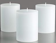 Set of 3 WHITE Pillar Candles 7,5 x 10 cm Unscented for Weddings, Home Decoration, Relaxation, Church, Spa, Smokeless Cotton Wick by Melt Candle Company