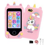 Kids Phone for Girls, Toddler Toy Phone Christmas Birthday Gifts Toys for 3 4 5 6 7 8 years old Girls Kids Camera Phone with Dual Camera Music Player Puzzle Games,SD Card