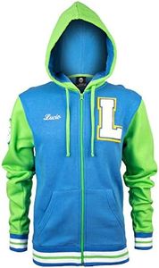 JINX Overwatch Varsity Lucio Zip-Up Hoodie, Blue/Green, 2X-Large