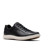 Clarks Men's Mapstone Lace Sneaker, Black Leather, 10 Wide