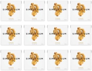 Simply Gum | Ginger | Pack of Twelve (180 Pieces Total) | Synthetic Free + Aspartame Free + non GMO
