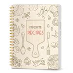 LuBudingJoy Blank Recipe Notebook to Write in Your Own Recipes, Full Page Sprial Hardcover Personal Recipe Organise, Recipe Journal(Wood Color)