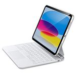 ESR Rebound Magnetic Keyboard Case, iPad Keyboard Case for iPad 10th Generation (2022), Easy-Set Floating Cantilever Stand, Springy Backlit Keys, Precision Multi-Touch Trackpad, White