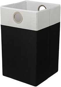 BirdRock Home Folding Cloth Laundry Hamper with Handles - Dirty Clothes Sorter - Easy Storage – Collapsible Bin – Home Organization – Black and White