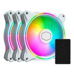 Cooler Master MasterFan MF120 Halo ARGB Case Fan - White 3 Pack Fan | 1800 RPM PWM Fan | Computer Case Fan | ARGB Lighting Controlled Via Motherboard | Gen 2 Controller Included