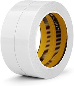 LLPT Double Sided Tape 1" x 50 Ft Each 2 Pack Sticky Adhesive Transparent Ultra Thin Tear by Hand for DIY Crafts Scrapbooking Arts Photography Fabric Glue Alteration (SPD2515CR02)