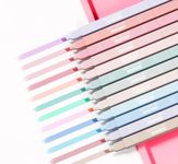 SHUTTLE ART 12Pcs Aesthetic Cute Highlighters Bible Pastel Highlighters and Pens no bleed Highlighters for School Supplies and Office Journal DIY Home (Two Side Highlighters Pen)