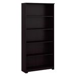 Bush Furniture Cabot Tall 5 Shelf Bookcase | Large Open Bookshelf in Espresso Oak | Sturdy Display Cabinet for Library, Living Room, and Home Office