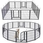 TMEE Dog Playpens 8/16 Panels Dog Pen Outdoor Dog Fence Exercise Pen 32 inch Height Pet Play Yard Gate with Doors for Large/Medium/Small Dogs, Pet Playpen for RV, Camping, Yard, 16 Pcs