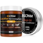 BSCPAM Leather Recoloring Balm & Mink Oil Leather Conditioner kit, Leather Color Repair Kits for Couches, leather Couch paint Scratch Repair for Furniture Car Sofa Shoes Leather Dye-Tan