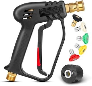 EAWONGEE 4000 PSI Pressure Washer Gun with 5 Interchangeable Spray Nozzles, Jet Washing Gun with 1/4 Inch Quick Connector and M22 Coupling