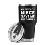 My Favorite Niece Gave Me This Tumbler For Aunts And Uncle Birthday Celebration Appreciation Wedding Anniversaries Mothers Fathers Day Funny Travel Mug Stainless Steel Vacuum Insulated Tumbler 30 oz