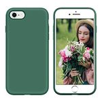 DUEDUE Case Compatible with iPhone SE 2022/2020 Case,iPhone 7/8 Case,Liquid Silicone Gel Rubber Slim Soft Cover Microfiber Cloth Lining Cushion Protective Case for iPhone 7/8/SE2/SE3,Pine Green