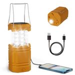 3000mAh Rechargeable Lantern, Solar Hand Crank LED Camping Light with Bright Flashlight, USB Charger, Battery Powered Emergency Lights for Power Outage, Hiking, Fishing, Hurricane, Storm, Survival Kit