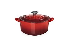Le Creuset Enamelled Cast Iron Heart Casserole With Heart Shaped Knob, 20 cm, Cerise, 21401200602455