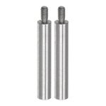 sourcing map 2pcs Dial Digital Indicator Extension Stem Rod 50mm Length 4.5mm Diameter M2.5 Thread High Speed Steel for Height Depth Gauge, Silver Tone