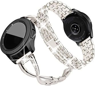 SUPOIX Compatible for Samsung Galaxy Watch 7/Galaxy Watch FE 2024/Watch 6 /Watch 4/Watch 5 40mm 44mm/Watch 3 41mm/Watch 42mm/Active 2 Band, 2P 20mm Women Bling Strap (Starlight)