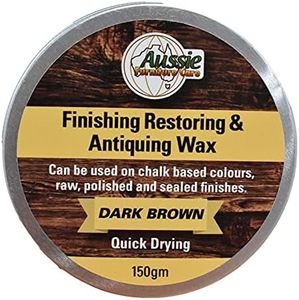 Aussie Furniture Care Finishing & Restoration Wax Dark Brown 150gr for Restoring Colour, Antiquing, Upcycling Effects & Sealing