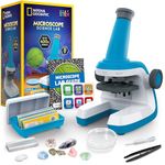 National Geographic Microscope for Kids - STEM Kit with an Easy-to-Use Kids Microscope, Up to 400x Zoom, Blank and Prepared Slides, Rock and Mineral Specimens, 37 Piece Set, Great Science Project Set