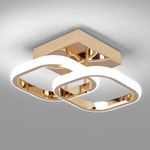 EIDISUNY Modern Ceiling Light LED 22W Elegant Square Ceiling Lamp LED Cool White 6000K Gold LED Ceiling Lights fixture for Hallway Office Bedroom Kitchen LivingRoom Bedroom Dining Room - 22W Rose Gold