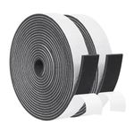 Foam Strips Adhesive 2 Rolls 1 Inch Wide X 1/8 Inch Thick, Neoprene Weather Stripping High Density Foam Tape Seal for Doors and Windows Insulation, Total 33 Feet Long (2 X 16.5 Ft Each)