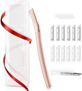 Dermaplaning Tool for Face Exfoliation, Dermaplane Razor for Women's Face with 12 Replaceable Blades, Professional Dermaplaning Tool for Peach Fuzz, Facial and Eyebrow Hair Removal