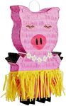 Juvale Small Hawaiian Pig Pinata, Luau and Tropical Party Supplies, 16.5 x 10 x 3 Inches