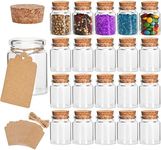 SHiZAK 20 pack 30 ml Mini Glass Jars Bottles with Cork Stoppers Clear Wish Bottles Cosmetics Container for DIY Arts Crafts Decoration, Weddings Favors Accessories