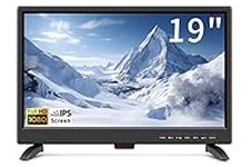 ZOSHING 19 inch Full HD 1080P LED TV,19 inch small tv with Digital T2 Tuner Freeview Receive,HDMI.VGA.USB slot,12 Volt charger cable for Small Lounge Kitchen Campervan(UK2023)