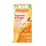 Emergen-C Vitamin C Powder Supplement, Drink Mix with Electrolytes, Turmeric & Ginger Powder, 18 Packets