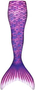 Fin Fun Authentic Wear-Resistant Mermaid Tail for Swimming, Kids and Adults, NO Monofin, for Girls and Boys, Asian Magenta, Size Adult S