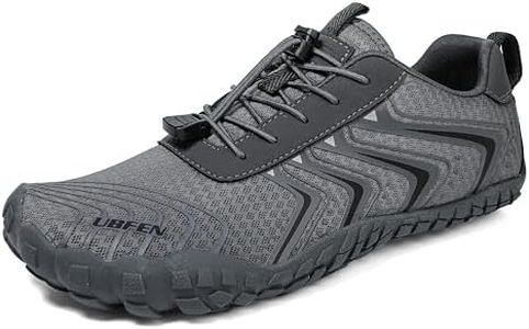 UBFEN Water Shoes Aqua Swim Shoes Mens Womens Beach Sports Quick Dry Barefoot for Boating Fishing Diving Surfing Z2 Dark Grey Color Size US 7.5 Women 6.5 Men