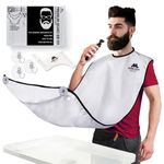 Beard Shaving Catcher Bib – The Smart Way to Shave – Beard Trimming Apron & Shaving Cape – Perfect Grooming Gift or Men's Birthday Gift – Includes Shaping Comb, Storage box, & E-Book - by Mobi Lock