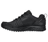 Skechers Men's Escape Plan Trainers, Black Black Leather Mesh Trim Bbk, 8 UK