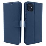 Pikkme Samsung Galaxy M04 / F04 / A04e Flip Cover Leather Finish | Inside TPU with Card Pockets | Wallet Stand and Shock Proof | Magnetic Closing | Complete Protection Flip Case (Blue)