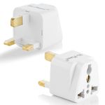 Hi-PLASST India to UK Plug Adapter Type G Converter (Pack of 1) for London, UAE, Singapore Universal Travel Adapter, UK Adapter for Indian Pins for Phone, Laptop, Camera (UK 3Pin Plug-1pc)