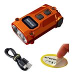 Nitecore TINI 3 600 Lumen EDC Keychain Flashlight, USB-C Rechargeable Lightweight with Multiple Color Temperatures Output (Warm, Neutral White, Cool White) and NSticker (Orange)