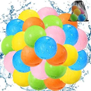 SOPPYCID Reusable Water Bomb balloons, Magnetic Refillable Water balls - Pool Toys for Boys and Girls, Beach Outdoor Activities Water Games Toy for kids Self Sealing Water Splash Ball (25Pack)