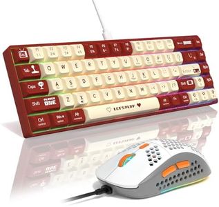 AJAZZ AK680 Mechanical Gaming Keyboard and mouse Combo Hot-Swappable PBT Keycaps RGB Backlit Full Keys Programmable Anti-Ghosting USB-C Wired 60% Ultra-Compact Mini Wired Keyboard for Windows PC Mac R