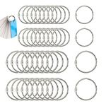 40pcs Loose Leaf Binder Book Rings, 2 Inch 1 Inch Ring Binder, Large Metal O-Rings Small Book Binder Rings for Index Card Flash Cards School Notecards Office