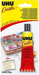 UHU Specialist Creativ' Plastics and Miniatures Glue 33ml – Card of 1, (33-47330)