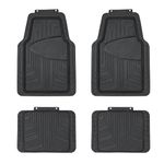 Amazon Basics 4-Piece All-Season Rubber Floor Mat for Cars, SUVs and Trucks, Black