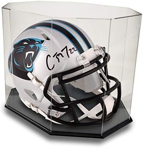 OnDisplay Deluxe Acrylic Football Helmet Display Case with Black Base – UV Protected Showcase for Autographed Full-Size Helmets - Hockey/Motocross/Baseball