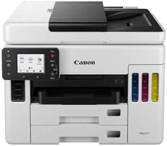 Canon MAXIFY GX7050 MegaTank Multifunktionsdrucker 4in1 (Tintenstrahl, Drucken, Kopieren, Scannen, Faxen, A4, WLAN, LAN, 6,7 cm LCD Touch, Duplex-Druck und -Scan, niedrige Druckkosten, 600 Blatt) weiß