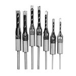 Square Hole Drill Bit Sets, 7Pcs Woodworking HSS Wood Mortising Chisel Countersink Bits Hole Mortise Drill Bit Set, 6.4mm/8mm/9.5mm/10mm/12.7mm/14mm/16mm