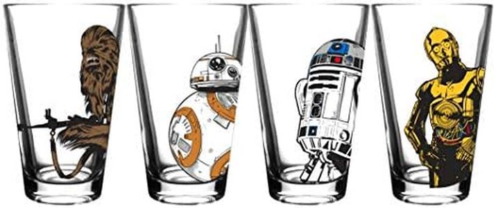 Star Wars Classic Pint Glass Set - 16 oz. Glass Capacity - Set of 4 Glasses - Classic Shape